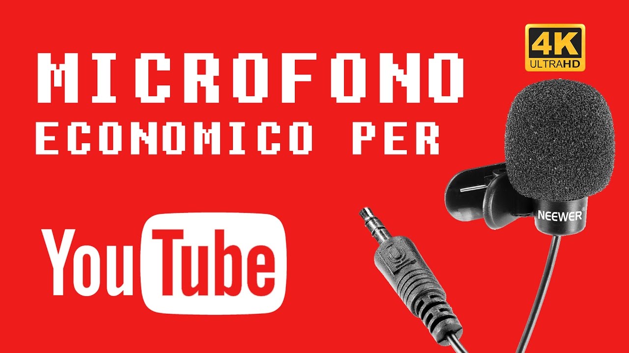 Microfono economico per YouTube - Recensione e test Neewer Lavalier | 4K